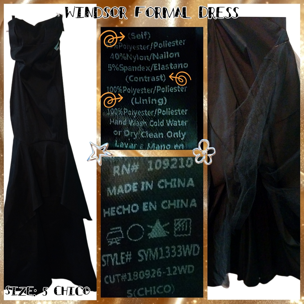 Windsor Black Ruched Strapless Cocktail Gown